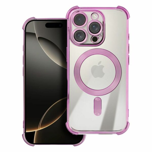 Case ANTISHOCK ELECTRO for IPHONE 16 Pro compatible with MagSafe pink