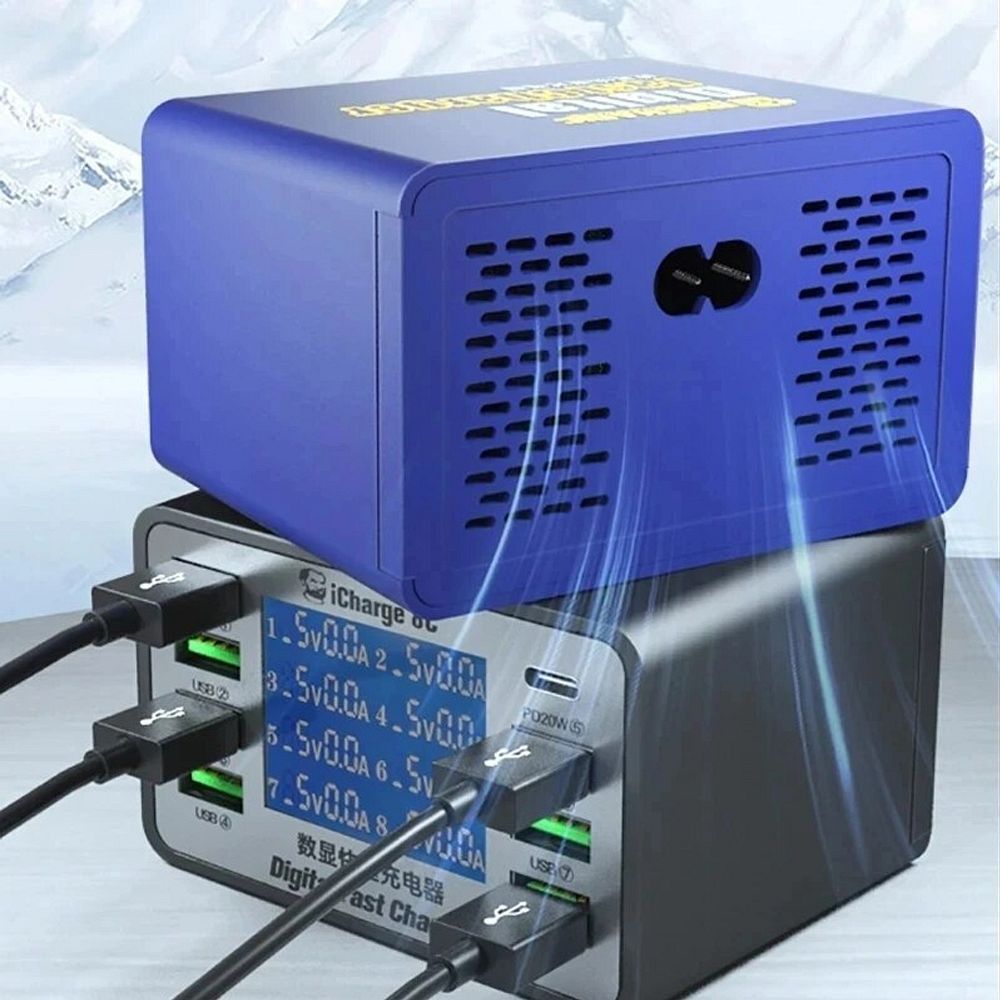 MECHANIC iCharge 8C 8-Port DC Power Supply PD QC3.0