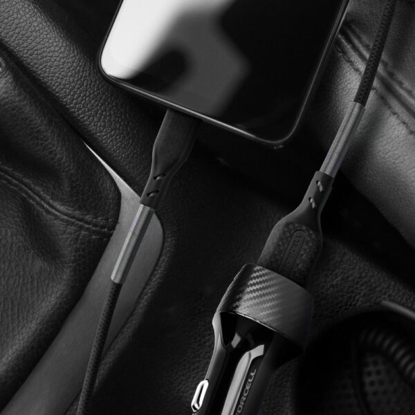 FORCELL F-ENERGY Carbon CB-03A cable USB A to Micro USB 2,4A 18W 1 m black