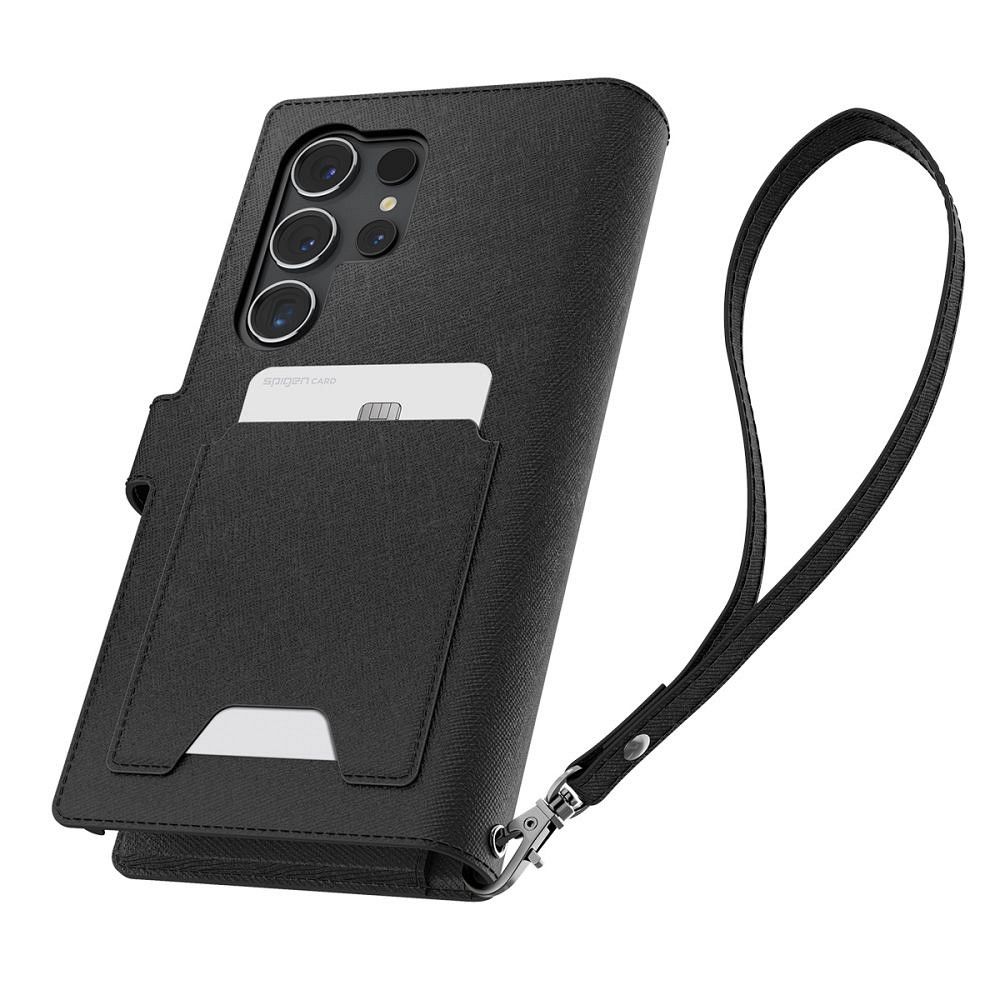 SPIGEN WALLET S Plus book for SAMSUNG S24 Ultra black
