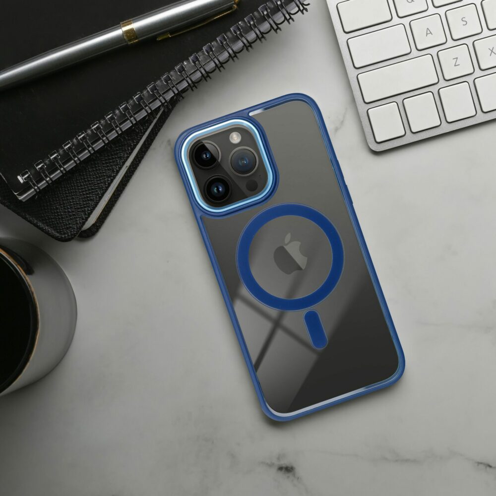 COLOR EDGE MAG COVER case compatible with MagSafe for IPHONE 13 Pro Max navy blue