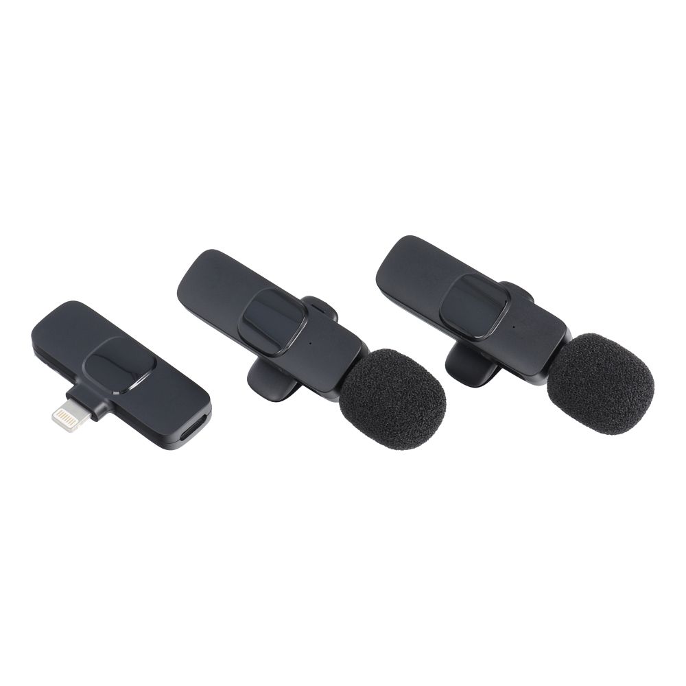 Wireless lavalier microphone Lightning double (2 in set) K1 black