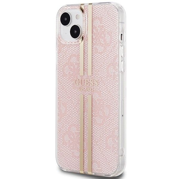 GUESS case for IPHONE 15 GUHCP15SH4PSEGP (4G Gold Stripe) pink