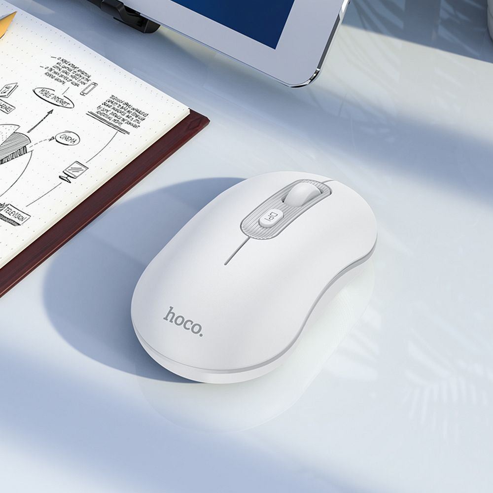 HOCO wireless computer mouse 2,4G 1600 dpi GM21 white