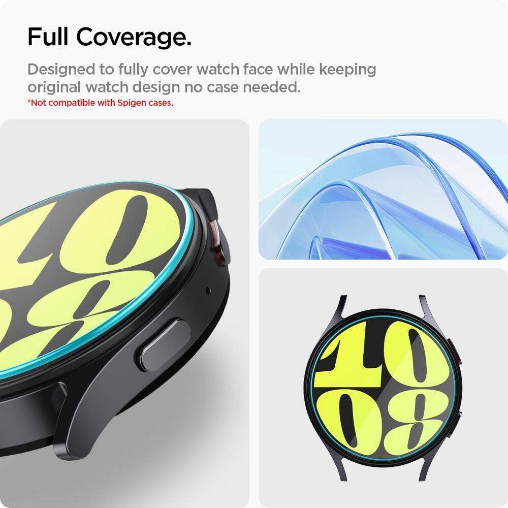SPIGEN tempered glass GLAS.TR ”EZ FIT” 2-pack for SAMSUNG Galaxy Watch 7 (40 mm) clear