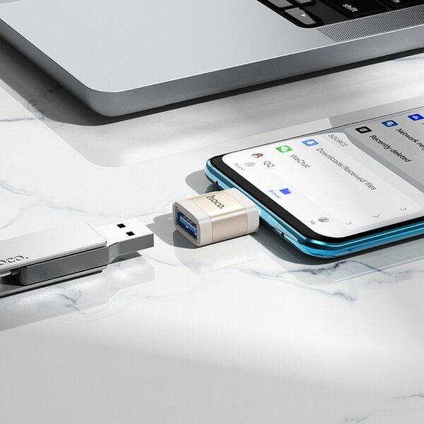 HOCO adapter OTG Type C (male) to USB A (female) 3A UA31C gray