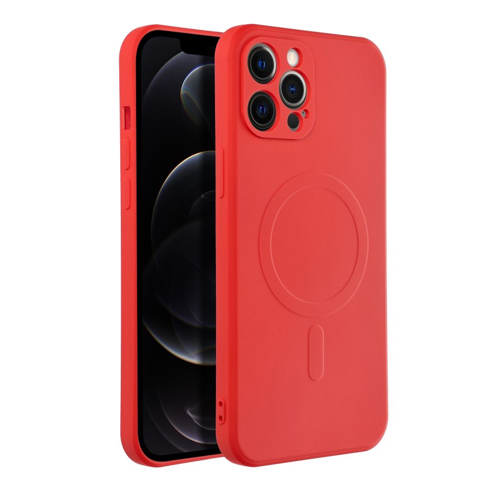 SILICONE MAG COVER case compatible with MagSafe for IPHONE 12 Pro Max red
