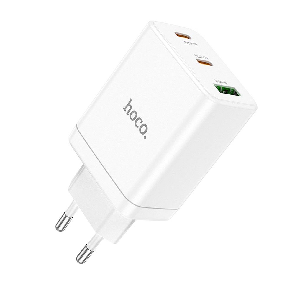 HOCO charger 2 x Type C + USB A PD QC3.0 3A 35W N33 white