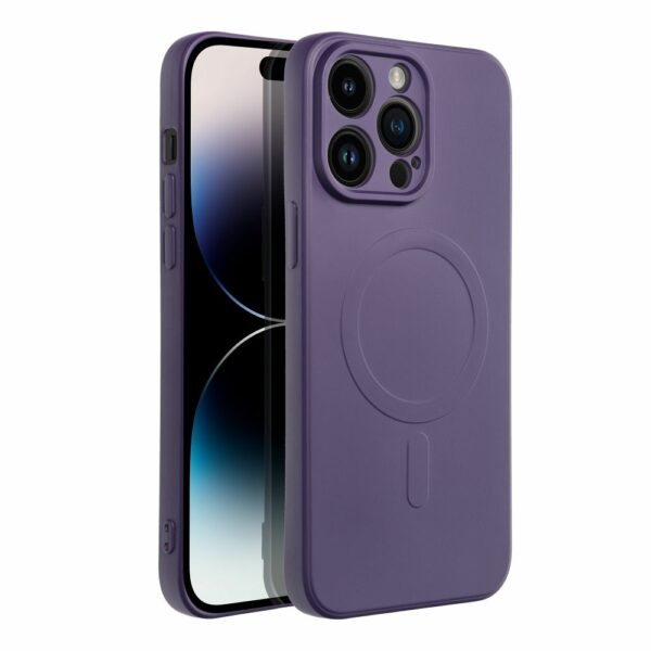SILICONE MAG COVER case compatible with MagSafe for IPHONE 14 Pro Max dark purple