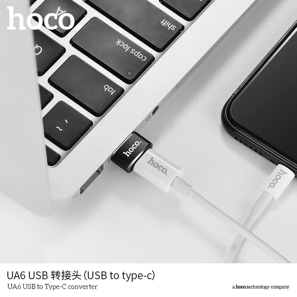 f2ca086420579e999320e491b3a9492e HOCO adapter OTG USB A (male) to Type C (female) UA6 black