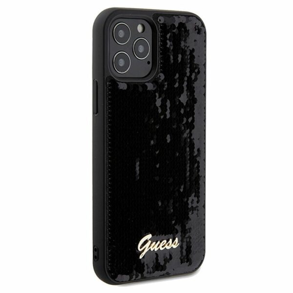 GUESS case for IPHONE 12 / 12 Pro GUHCP12MPSFDGSK (Sequin Script Metal) black