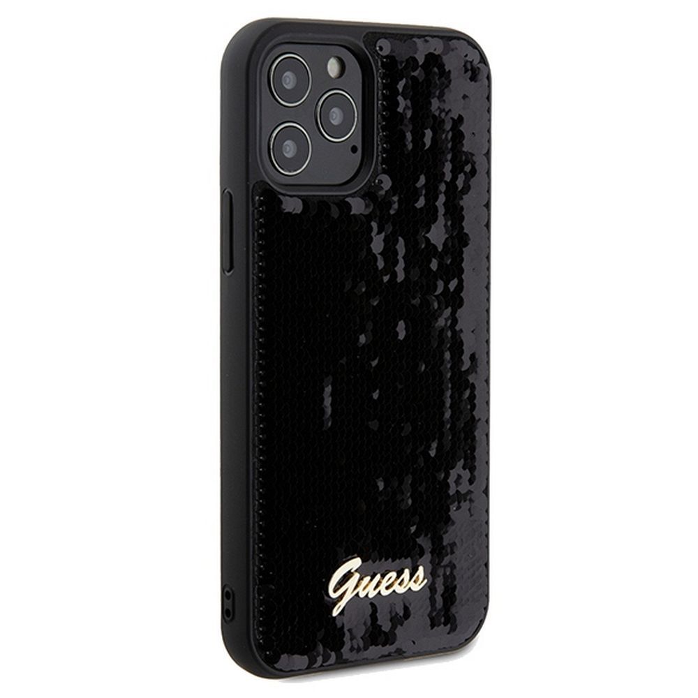 GUESS case for IPHONE 12 / 12 Pro GUHCP12MPSFDGSK (Sequin Script Metal) black