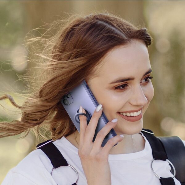 SILICONE RING case for IPHONE 15 violet