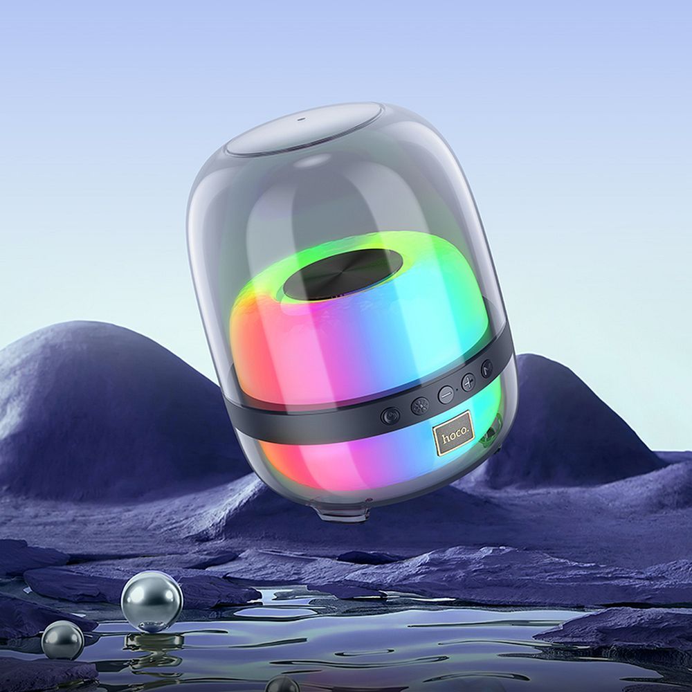 HOCO wireless speaker with colorful luminous BS58 black night