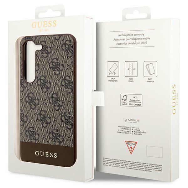 GUESS case for SAMSUNG S24 Plus GUHCS24MG4GLBR (4G Bottom Stripe) brown