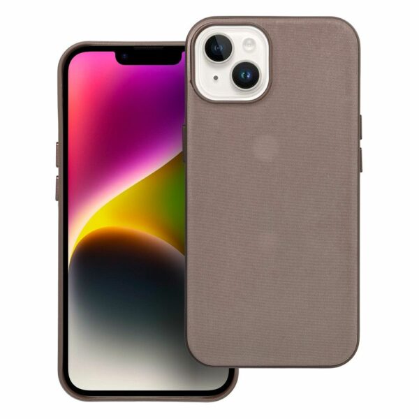 WOVEN MAG COVER case compatible with MagSafe for IPHONE 14 light brown