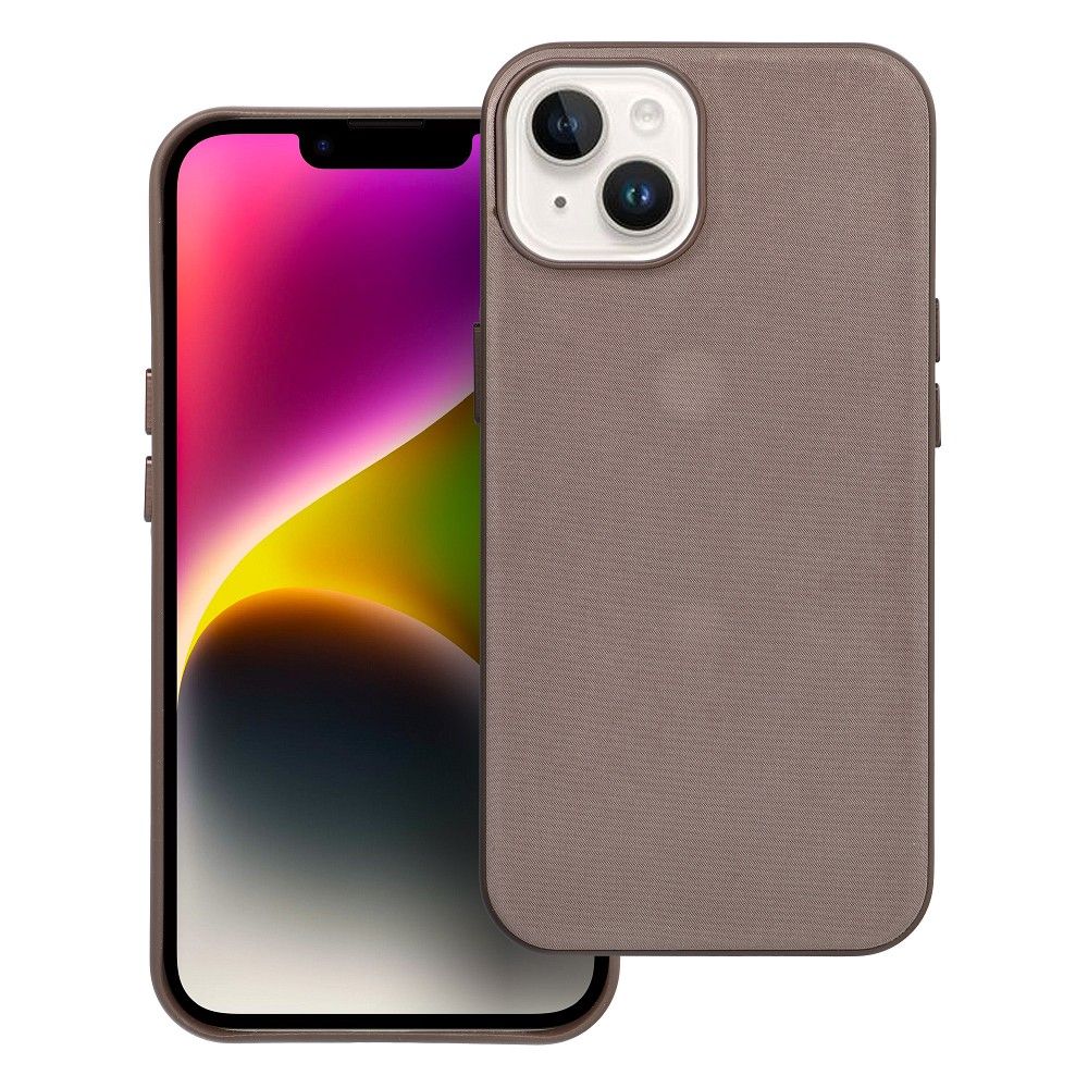 WOVEN MAG COVER case compatible with MagSafe for IPHONE 14 light brown