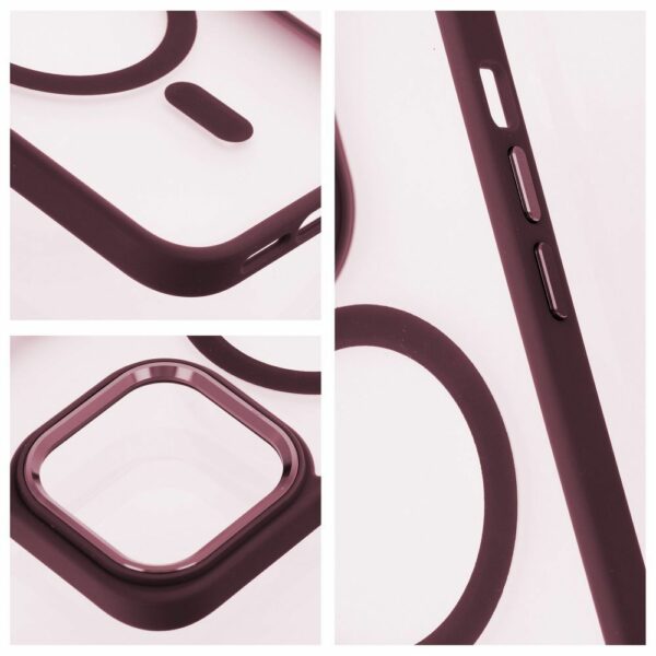 MATTE MAG COVER case compatible with MagSafe for IPHONE 16 plum red