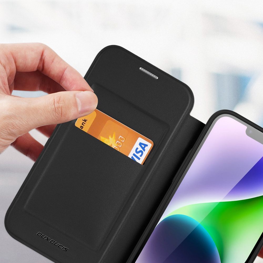 DUX DUCIS wallet case SKIN X PRO compatible with MagSafe for IPHONE 15 black