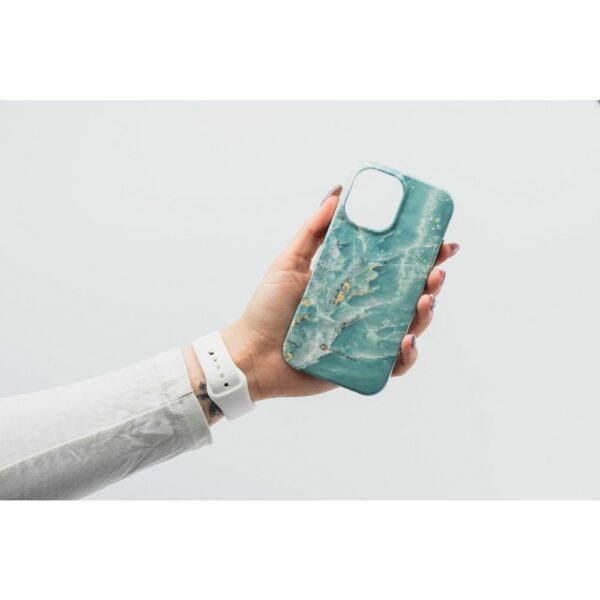 FORCELL F-PROTECT Mirage, Military Drop-Tested case compatible with MagSafe for IPHONE 15 green marble