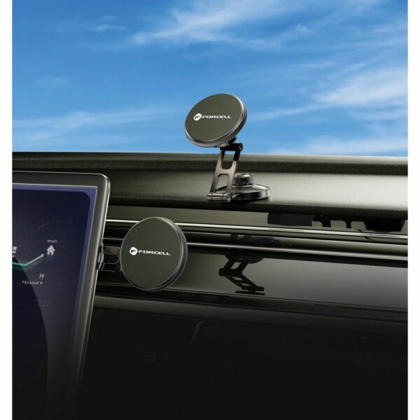 FORCELL F-GRIP IronSecure magnetic car holder for windshield / dashboard compatible with MagSafe black