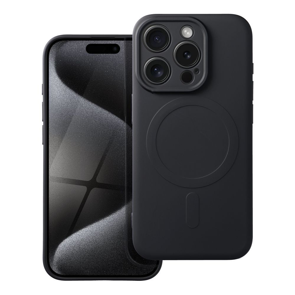 SILICONE MAG COVER case compatible with MagSafe for IPHONE 15 Pro black