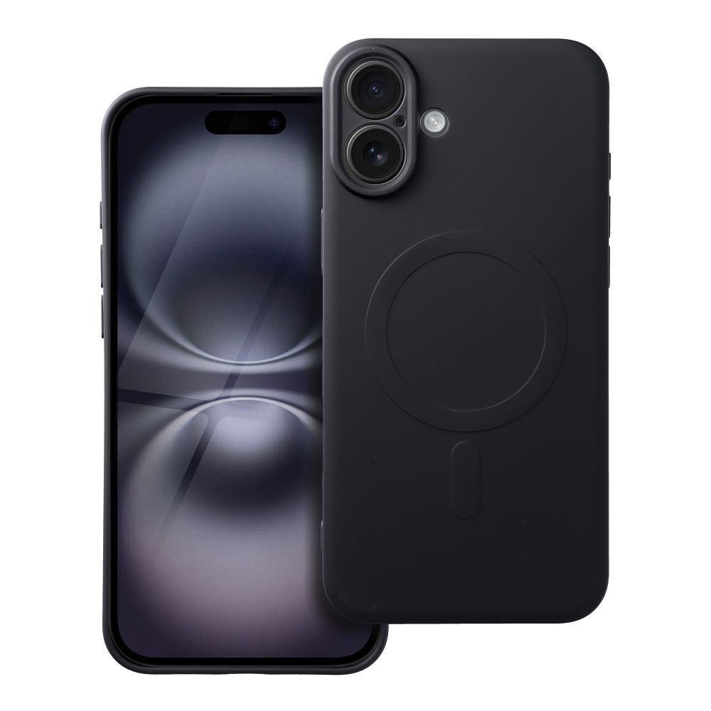 SILICONE MAG COVER case compatible with MagSafe for IPHONE 16 Plus black