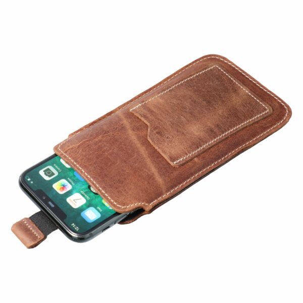 ROYAL Crazy Horse - Leather universal pull-up pocket / brown - Size 2XL+tall - SAMSUNG S21 ULTRA / HUAWEI P Smart 2021 / XIAOMI Redmi 12 / OPPO A98 5G