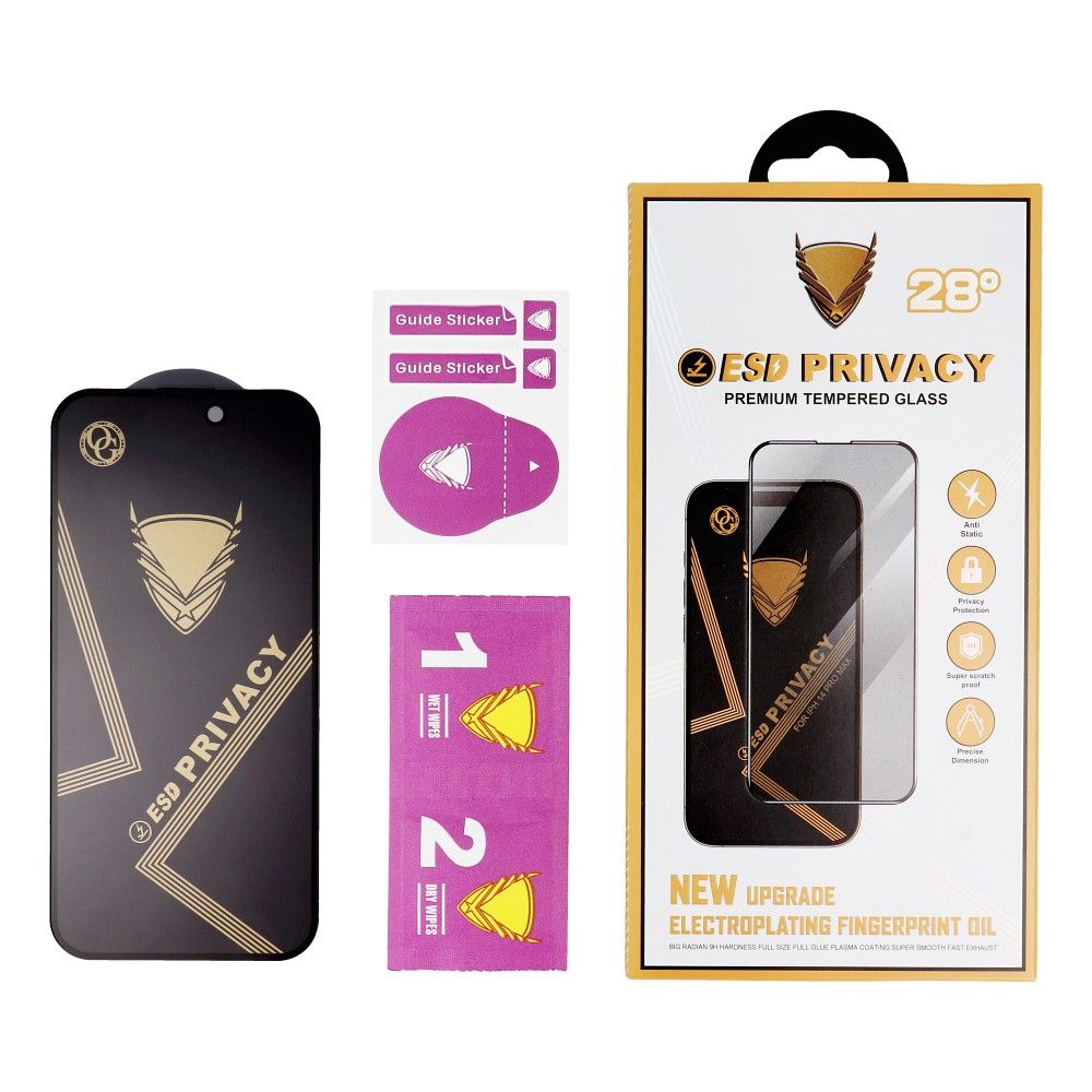 OG Premium Privacy Glass - for Xiaomi Redmi Note 14 4G / Redmi Note 14 5G black