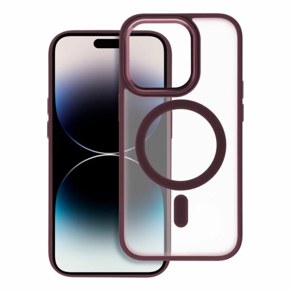 MATTE MAG COVER case compatible with MagSafe for IPHONE 14 Pro plum red
