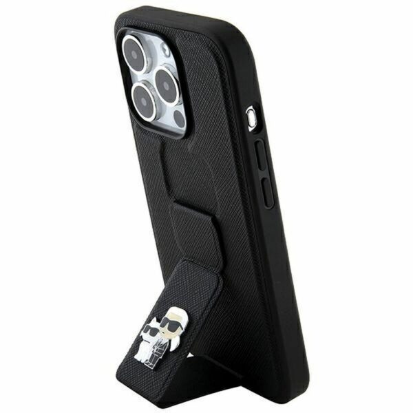 KARL LAGERFELD case for IPHONE 14 Pro Max KLHCP14XGSAKCPK (Gripstand Saffiano KC PIN) black