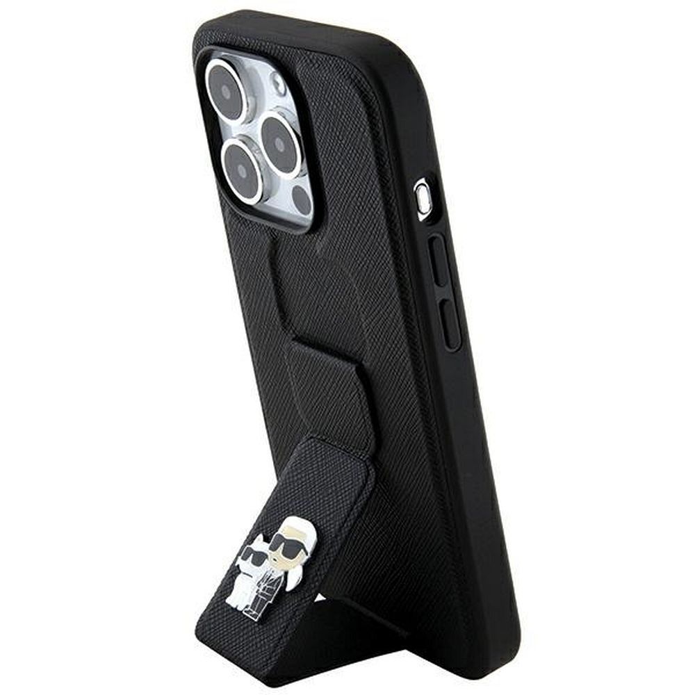 KARL LAGERFELD case for IPHONE 14 Pro Max KLHCP14XGSAKCPK (Gripstand Saffiano KC PIN) black