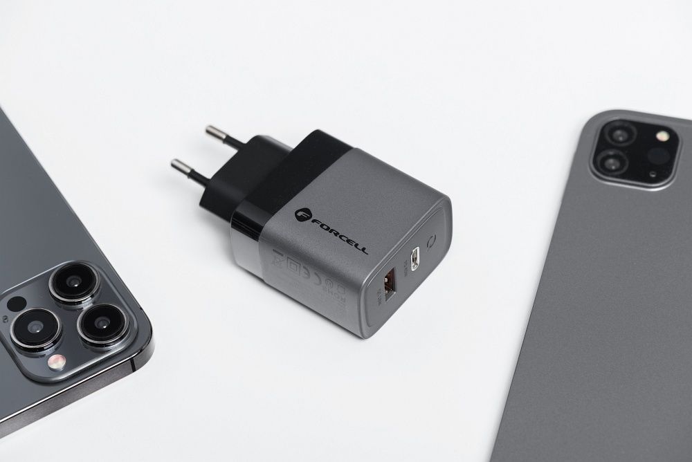 FORCELL F-ENERGY GaN VT-39 travel charger Type C + USB A PD QC4.0 4A 45W gray