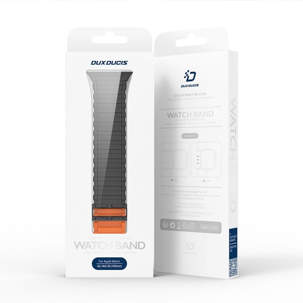 DUX DUCIS strap KJ nylon for Apple Watch 42 / 44 / 45 / 49 mm black/orange