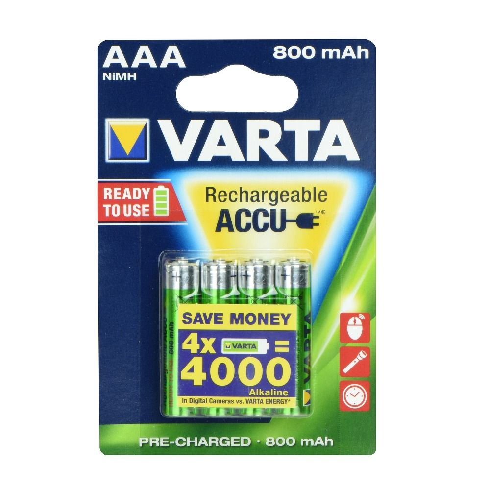 f8ffe2aad5d5542e9c1fcbef5bfe462c VARTA rechargeable battery R3 800 mAh (AAA) ready to use 4 pcs