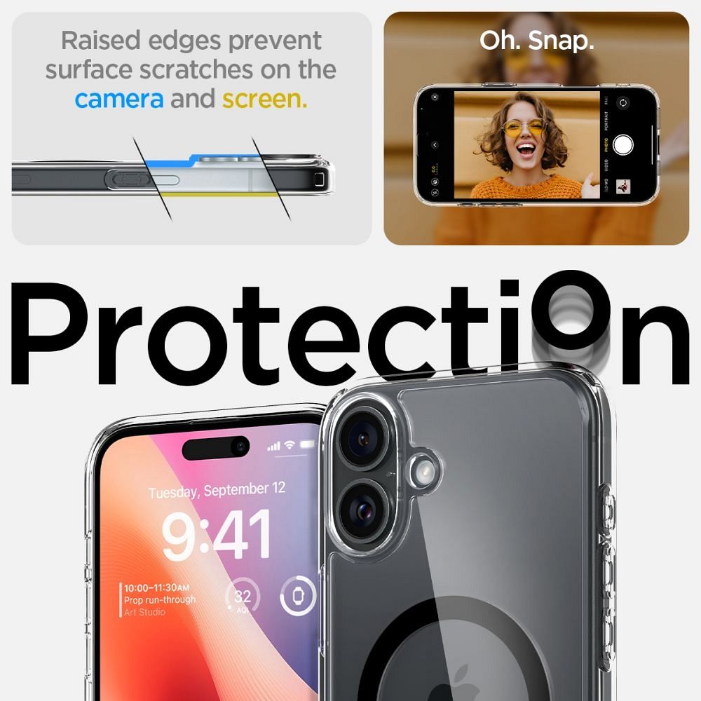 SPIGEN case ULTRA HYBRID MAG compatible with MagSafe for IPHONE 16 Plus black