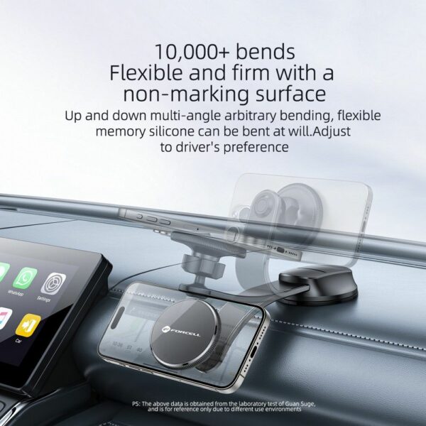 FORCELL F-GRIP MagFlex magnetic car holder for windshield / dashboard compatible with MagSafe black
