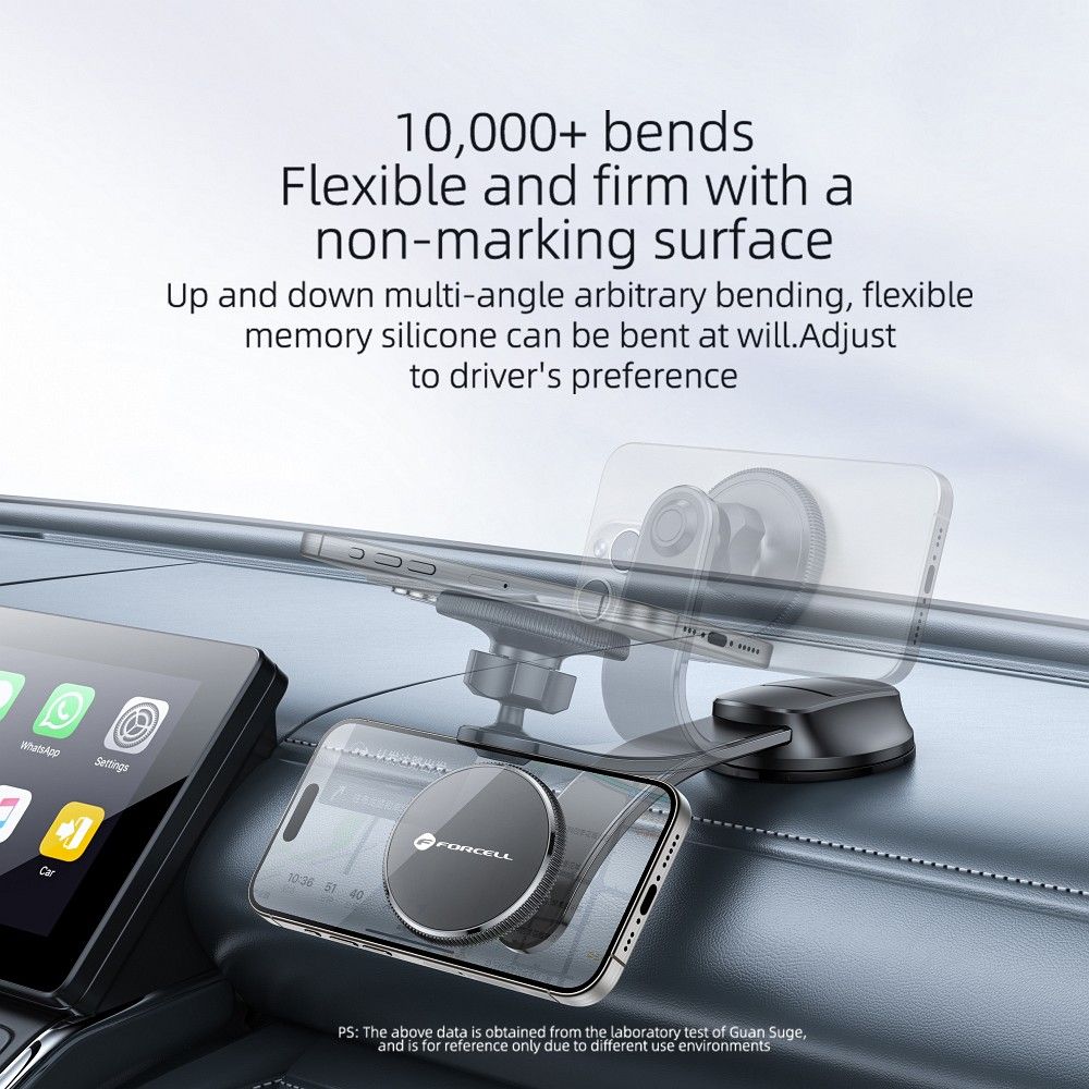 FORCELL F-GRIP MagFlex magnetic car holder for windshield / dashboard compatible with MagSafe black