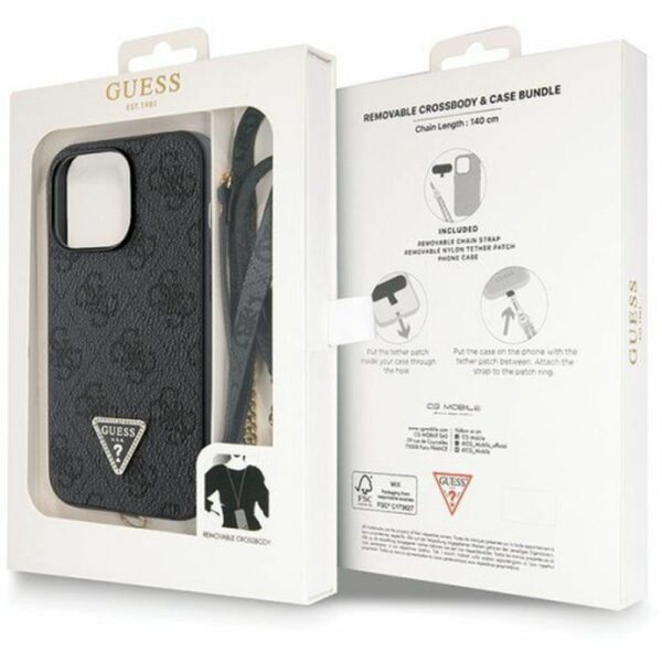 GUESS case for IPHONE 13 Pro Max GUHCP13XP4TDSCPK (Metal Logo Starss Crossbody) black