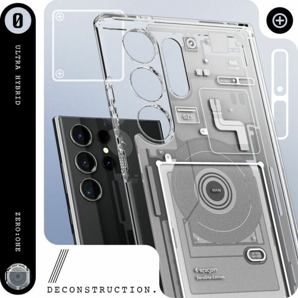 SPIGEN case ULTRA HYBRID for SAMSUNG S24 Ultra zero one white