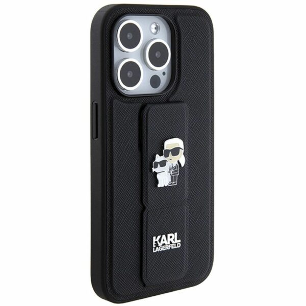 KARL LAGERFELD case for IPHONE 14 Pro Max KLHCP14XGSAKCPK (Gripstand Saffiano KC PIN) black