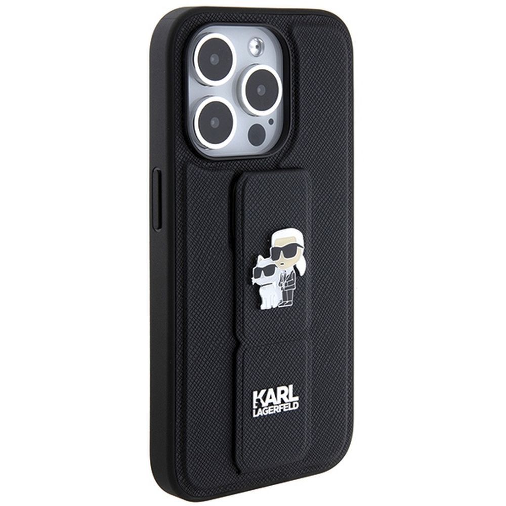 KARL LAGERFELD case for IPHONE 14 Pro Max KLHCP14XGSAKCPK (Gripstand Saffiano KC PIN) black