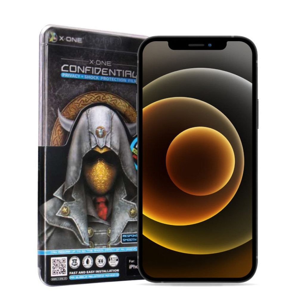 fd71d9580d2a9d1acb9d119b5c3e04ba X-ONE Full Cover Extra Strong Privacy - for iPhone 15 Pro Max (full glue) tempered glass 9H