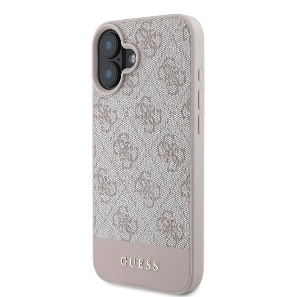 GUESS case for IPHONE 16 GUHCP16SG4GLPI (4G PU Bottom Stripe) pink