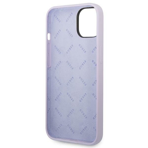 GUESS case for IPHONE 13 / 14 / 15 GUHCP14SSLSMU (Silicone Vintage Gold Logo) purple