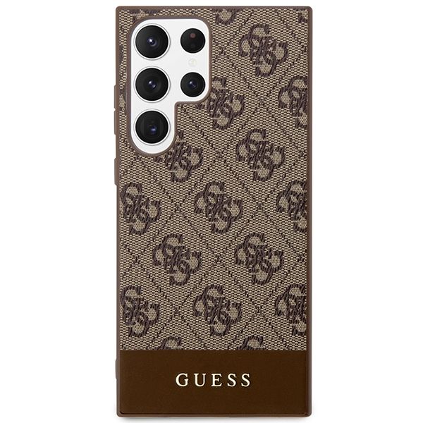 GUESS case for SAMSUNG S24 Ultra GUHCS24LG4GLBR (4G Bottom Stripe) brown