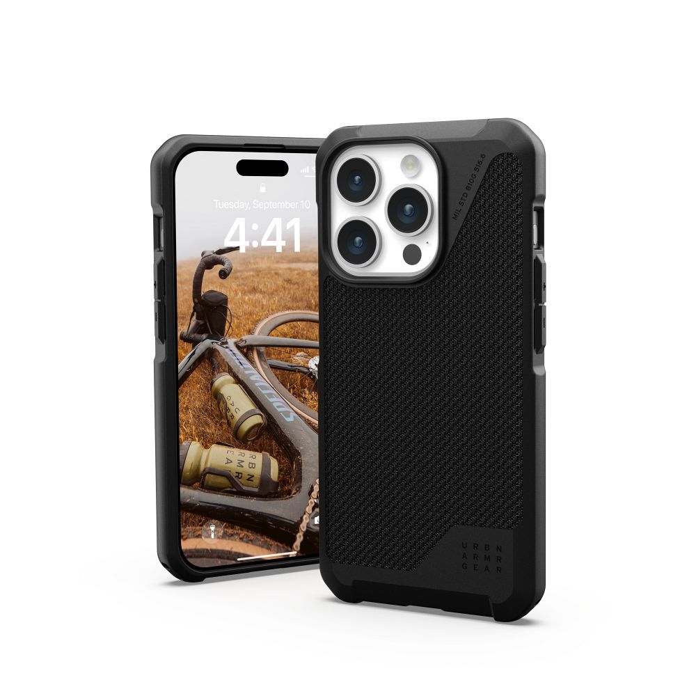 UAG Urban Armor Gear case METROPOLIS LT compatible with MagSafe for IPHONE 15 Pro kevlar black