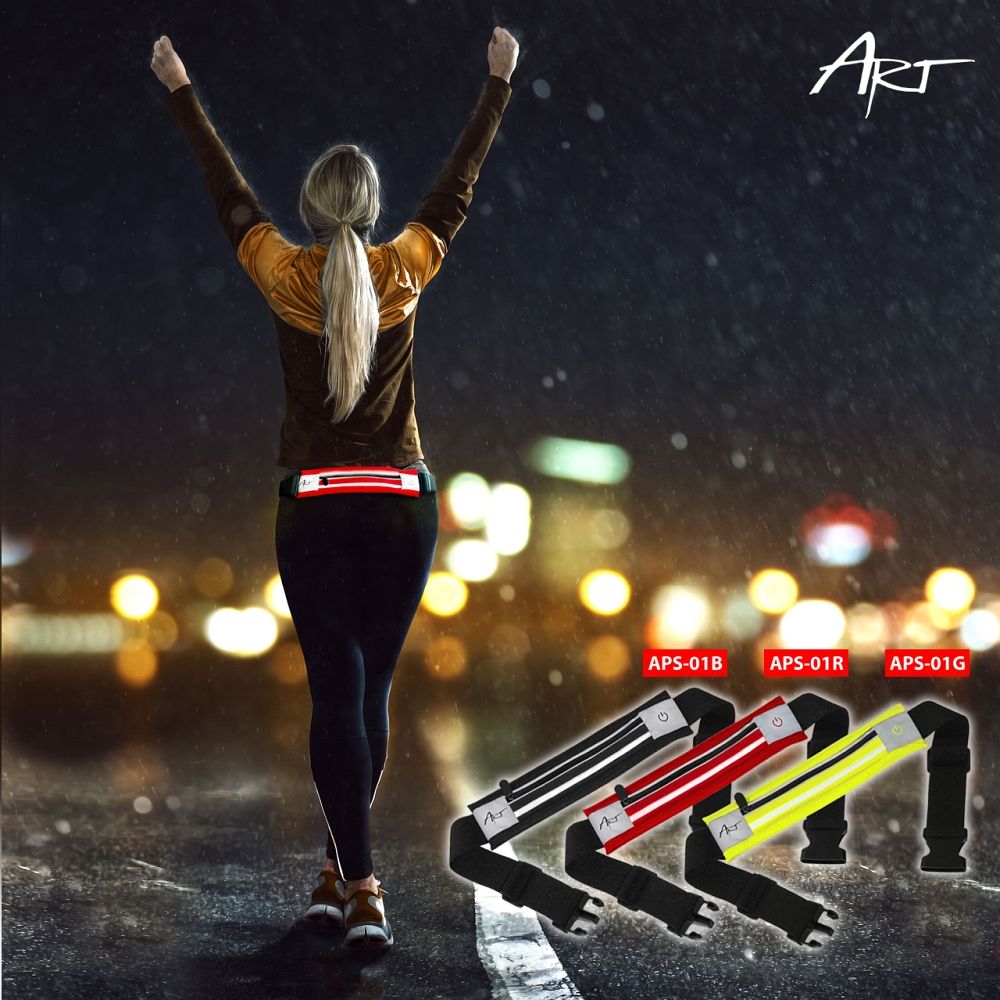 ART sport belt with case and light APS-01R red