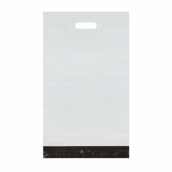 Courier foil bags with handle 400 x 500 mm + 70 mm handle RC091 50 pcs white