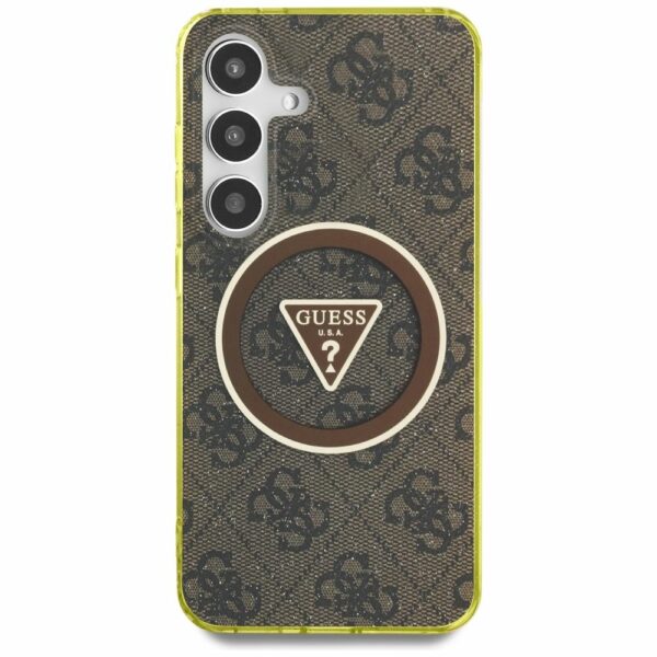 Θήκη Κινητού GUESS Magnetic Glitter για Samsung S25 - Καφέ